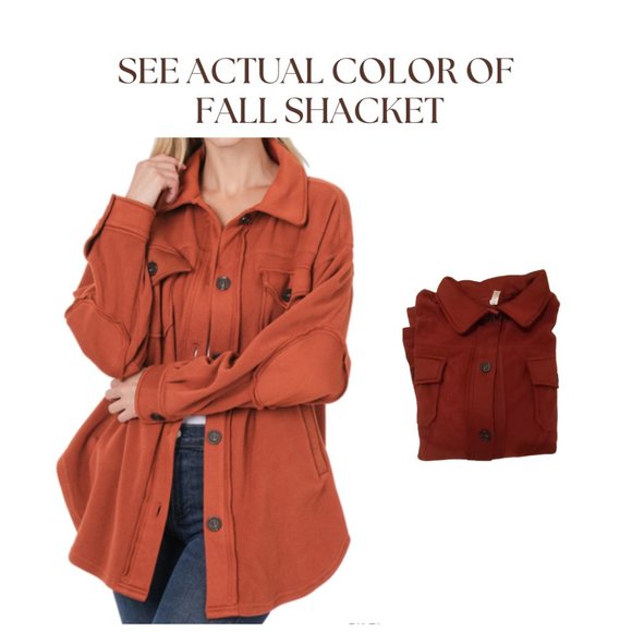 #335 PLUS FLEECE SHACKET - Picture 10 of 14